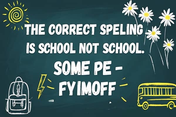 The Correct Spelling is School not School. Some Pe – Tymoff